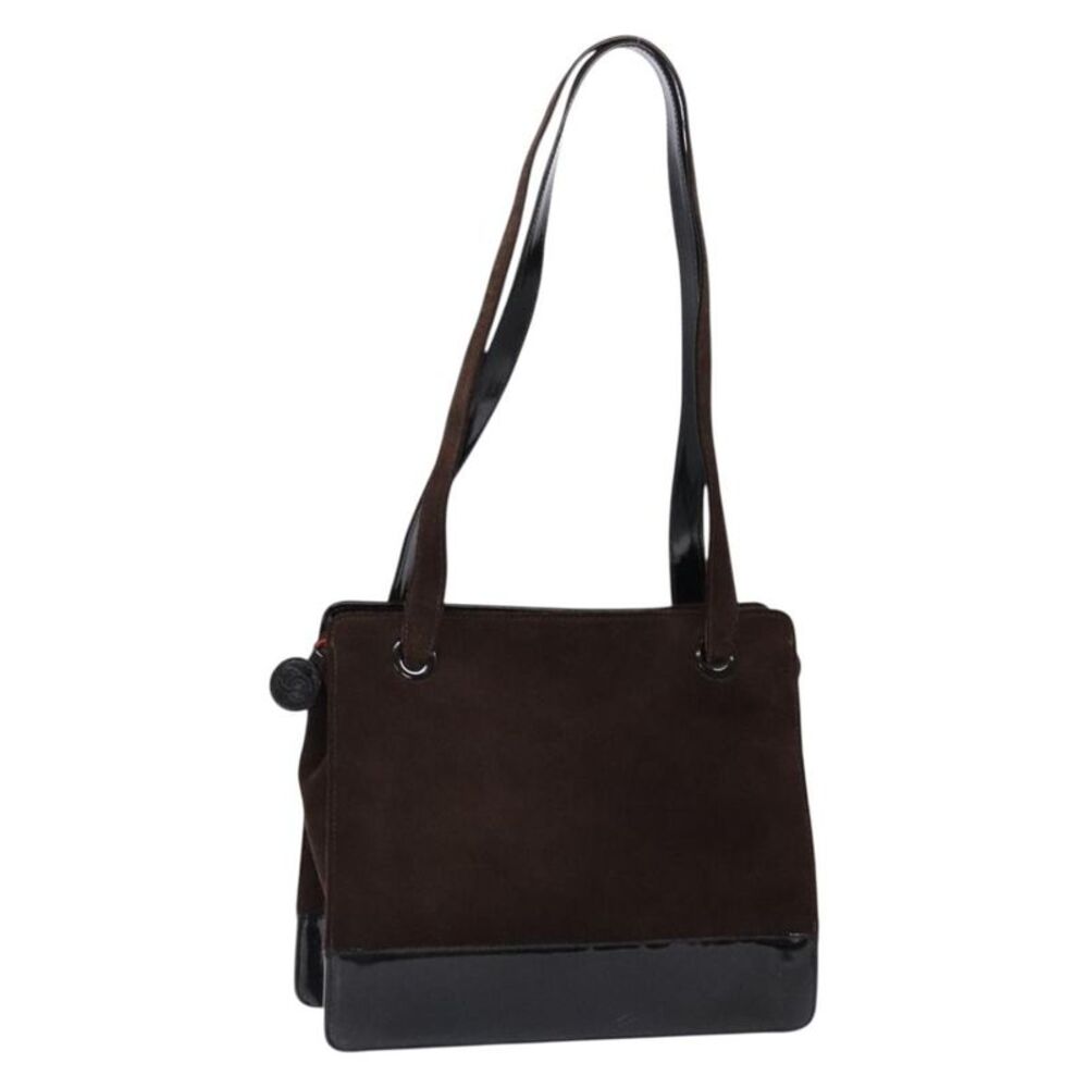 Chanel Vintage Logo Tote Suede Brown Suede Tote Bag Bag